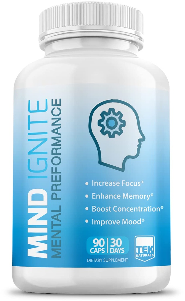 Mind Ignite ™ Mental Performance 16 Ingredienser - Ekstra styrke Nootrop Brain Supplement for fokus, energi, hukommelse, klarhed, koncentration og mere