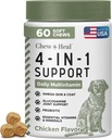 Alt i 1 Hund Vitamin og Kosttilskud, 60 Soft Chew Multivitaminer med Glucosamin, Probiotika, Omega Fish Oil -for hud, Coat, Hip, Joint & Gut Sundhed -Senior, Puppy, Store & Små Hunde
