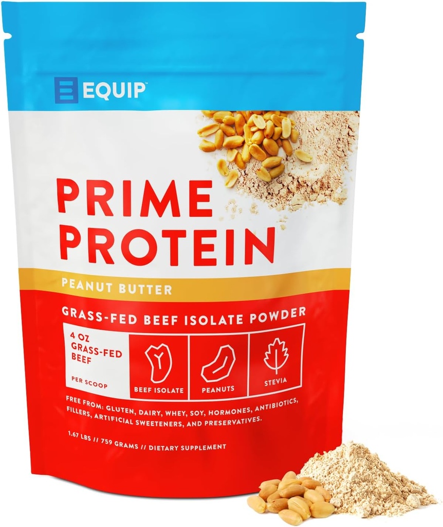 Equip Foods Prime Protein Powder 124; Clean, Grass Fed Beef Protein Powder for Women & Hersker 124; Carnivore Protein Isolate