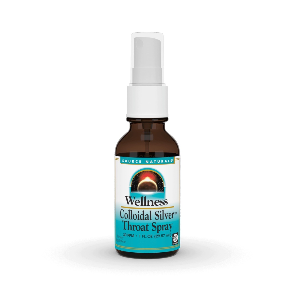 Kilde Naturals Wellness Kolloid Sølv 30 PPM Flydende Spray Flaske - 1 Fluid oz