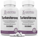 Justeret laboratorie (2 Pack Turkesteron 500 mg 10% Standardiseret naturligt øge Stamina Endurance Styrke 120 Kapsler