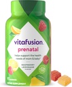Vitafusion PreNatal Gummy Vitamin, Raspberry Lemonade Flavor, Prenatal Vitamin supplement til kvinder med Folate og DHA, 45 Day Supply, 90 Greve