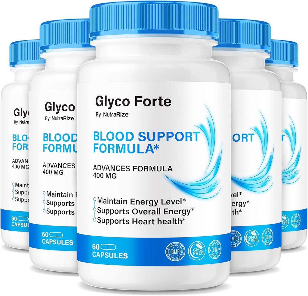 (5 Pack) Glyco Forte Kapsler, Officiel GlycoForte til at holde samlet sundhed, Alle naturlige formel til at understøtte blodcirkulation, Premium Glyco Forte Pastillas anmeldelse (300 Kapsler)