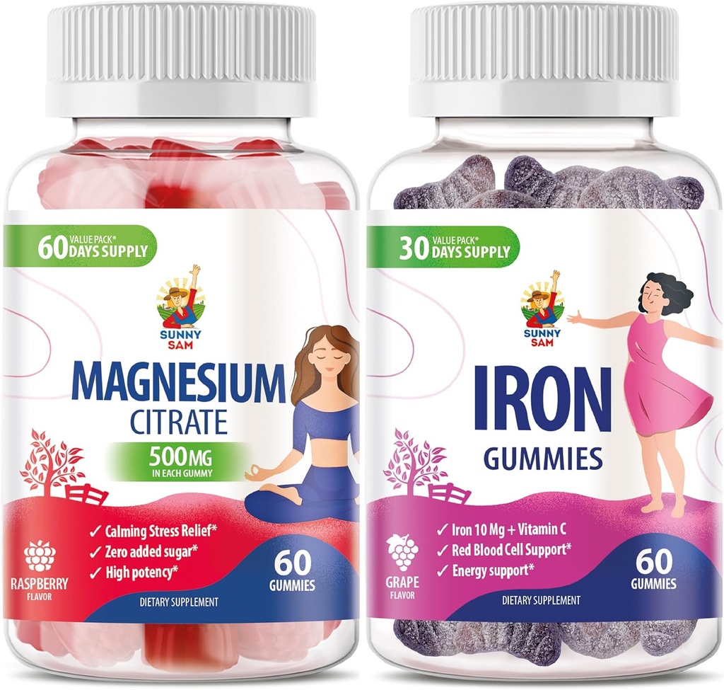 SUNNY SAM Jernvitaminer med vitamin C & Magnesium gummier til voksne
