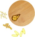 Medicine Organizer Wood Daily Weekly, Travel Pill Organizer og Pill Holder, Vitamin Medicin Pill Organizer Case Box, Pill Box Dag, Forbedret design med ugedage og Solid Wood Lid (Morgen)