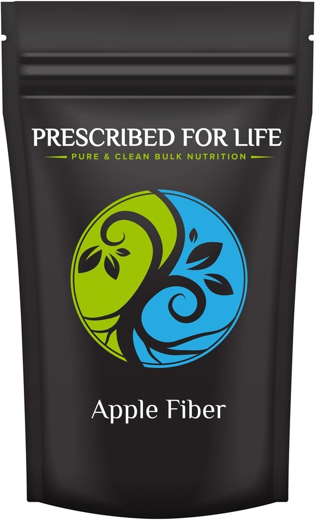 Prescribed For Life Apple Fiber Powder, Natural Apple Pectin Fiber Supplement for Digestive Health, Vegan, Non GMO, Gluten Free (2kg / 4.4lb)