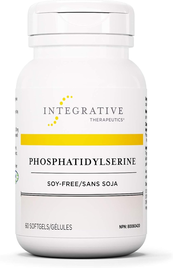 Integrativ terapi Phosphatidylserin - Brain Function Support Supplement * - Understøtter sund stress Response * - Gluten- Free, Soy- Free & Dairy- Free - 60 Softgels (60 Servere)
