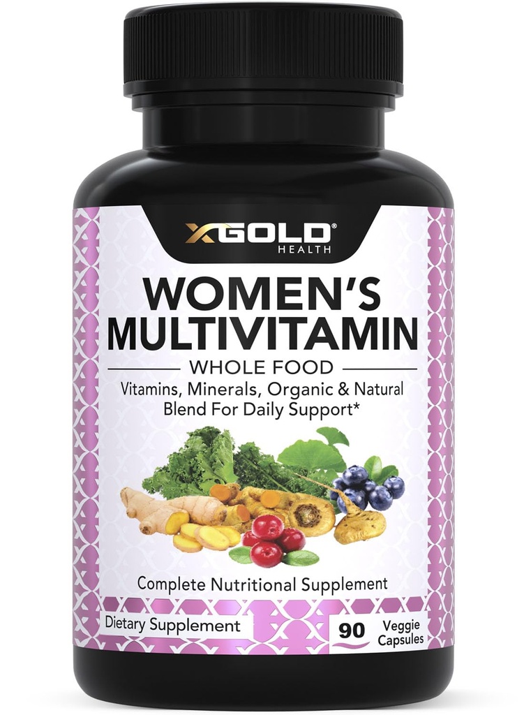 Vegansk Kvinder 's Daily Multivitamin 50 Plus med økologiske WholeFood baserede naturlige ingredienser, Ingefær, Maca, Multi- vitamin B Complex & mere - Energistøtte, Immunsystemet Booster -90 kapsler