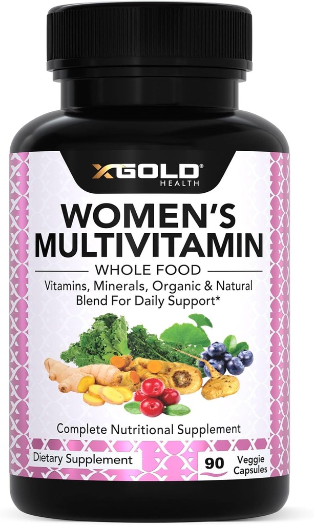 Vegansk Kvinder 's Daily Multivitamin 50 Plus med økologiske WholeFood baserede naturlige ingredienser, Ingefær, Maca, Multi- vitamin B Complex & mere - Energistøtte, Immunsystemet Booster -90 kapsler