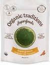 Organic Traditions Super Green Powder Superfood med gurkemeje, Organic Green Superfood Powder, 100g / 3.5oz Taske
