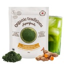 Organic Traditions Super Green Powder Superfood med gurkemeje, Organic Green Superfood Powder, 100g / 3.5oz Taske