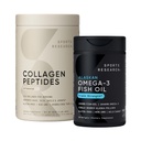 Sports Research Triple Strength Omega 3 Fish Oil 1250mg Burpless Supplement med Omega3s EPA & DHA Non- GMO, Gluten Free and Collagen Peptider for alle genders Hydrolyzed Type 1 & 3 Powder Protein