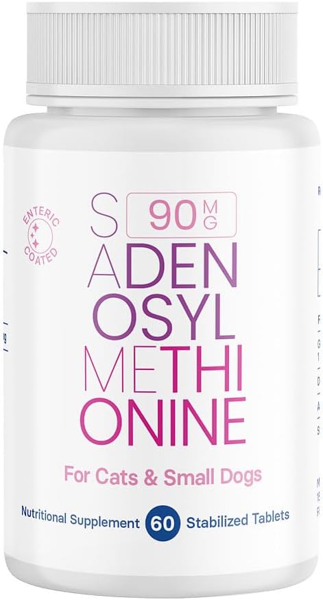 SAM- e lever og hjerne sundhed supplement til små hunde og katte - med S-aDENOSYLmethionin (samme), 60 overtrukne tabletter