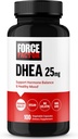 FORCE FACTOR DHEA 25mg, DHEA tillæg for kvinder og mænd til at støtte Hormonbalance og sund mad, Premium kvalitet, Vegan Friendly, Non- GMO, 100 vegetabilske kapsler