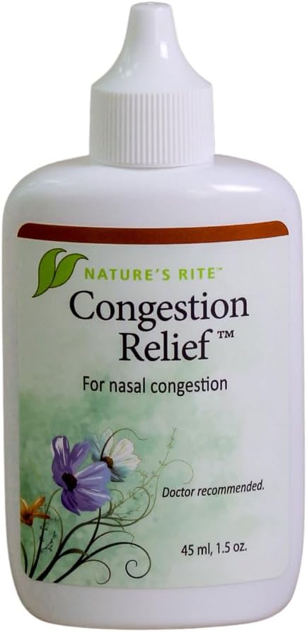 Naturens Rite Nasal Spray Decongestant, Congestion Relief, 1.5 oz. (45 ml), Portable, Alle naturlige Sinus Næse Spray, Ikke-Addictive Sinus Relief for Allergi & Forurening Irritation