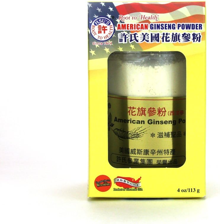 Hsu 's SKU 1174 komma 124; American Ginseng Powder # 124; Dyrket Ginseng fra Marathon County, Wisconsin # 124;