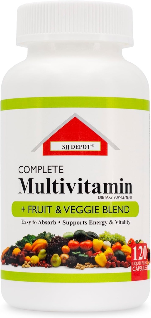 120 Multivitamin Frugt og Vegetabilske flydende kapsler, Loaded Multivitaminer, Kosttilskud, Multiple Vitamin har mange antioxidanter, Daglige kvinder Mænd Senior Voksen Multi Vitamin