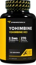 PrimaForce Yohimbine HCl 2,5 mg, 270 kapsler - Premium supplement, øger ydeevne, Zero Fillers, Non-GMO og Gluten Free