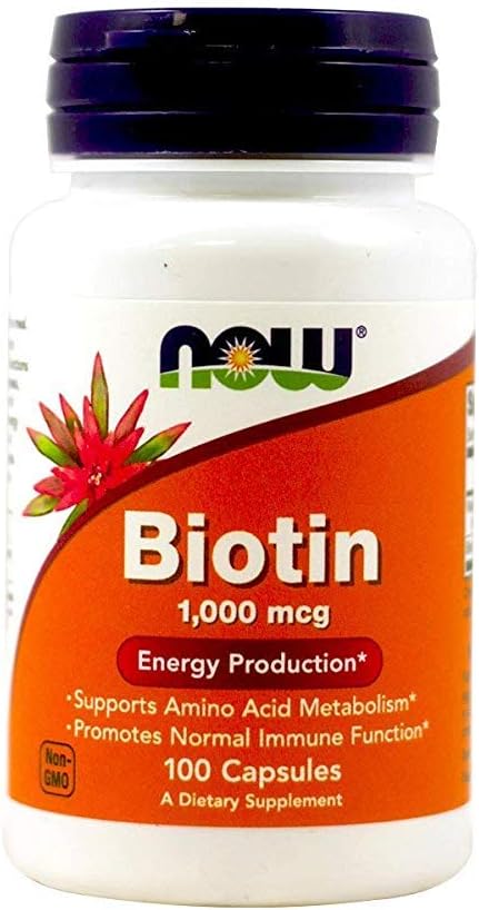 Nu fødevarer, biotin, 1000 mcg, 100 kapsler