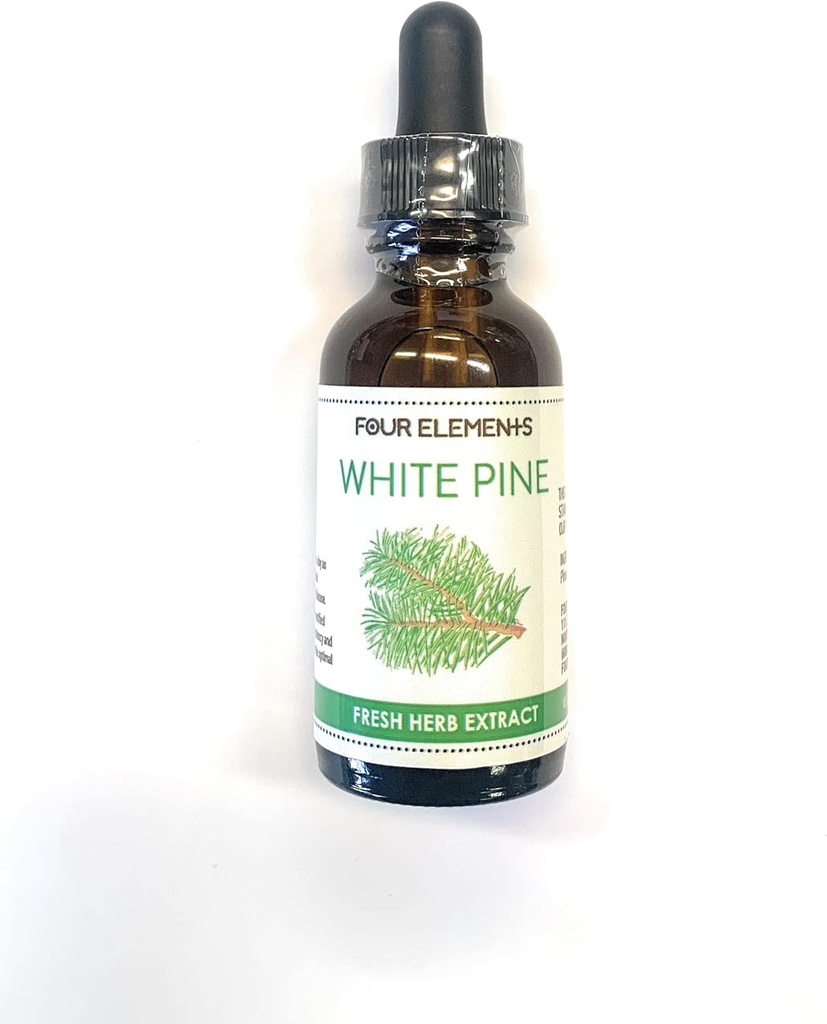 Fire elementer 4E White Pine Tinktur, 100% Certified Fresh Organic Herb Extract, 1 FL OZ