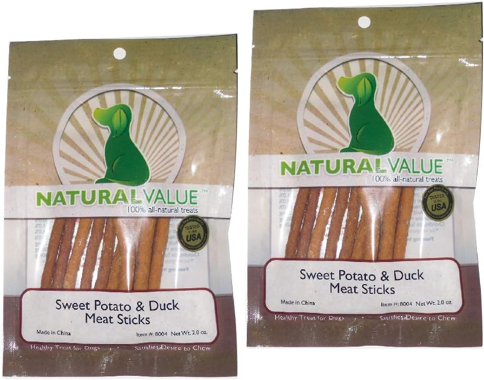 Naturlig værdi Søde Kartoffel & Duck Soft Chew Kød Sticks Indeholder Glucosamin & Chondroitin til Hip & fælles sundhed (Dette er en 2 Pack)