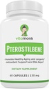 VitaMonk Pterostilbene 150mg kapsler Ingen kunstige fyldstoffer - Soja Free Trans- Pterostilbene tillæg, som fremmer sund aldring og lang levetid - 60 Veggie- Caps - Forbedret Resveratrol