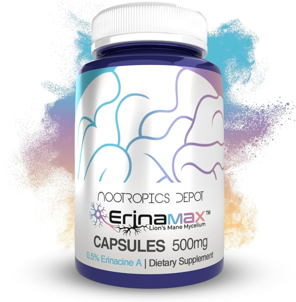 Nootropics Depot Erinamax Lions Mane 500mg Capsules Name 124; Liquid Culture Mycelium