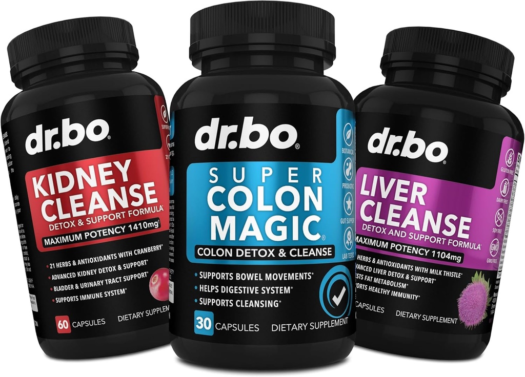 Colon Cleanser Detox & Nyre Lever Rengøring - 15 dag Colon Rengøring piller Probiotisk, Nyre Lever Detox tillæg - tarmbevægelse Kosttilskud, Nyrer, Bstige Urinar Tract Gallblære piller