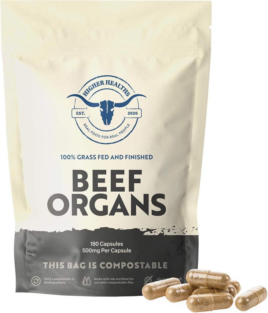 Beef Organs - The Everything Capsule -100% USA Beef - 180 Kapsler Bag