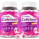 Sugar- Free Calcium Citrate Gummies 1000mg w / vitamin D3 K2, Magnesium, zink, bor, mangan, kobber til ben, muskel & immunforsvar, Ultimate Absorption Calcium supplement til kvinder & mænd - Vegan, 120 Cts