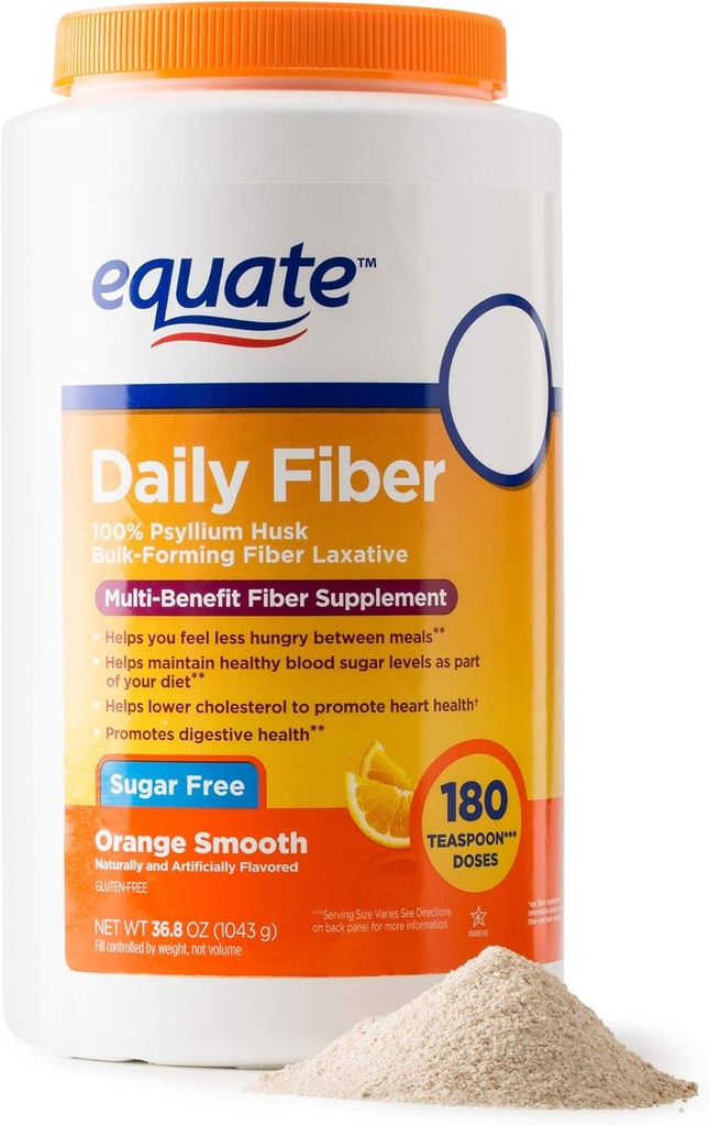 Equate - Fiber Therapy, Glat Texture, Orange Flavor, Powder, 36.8 oz, Sugar Free 180 Doser