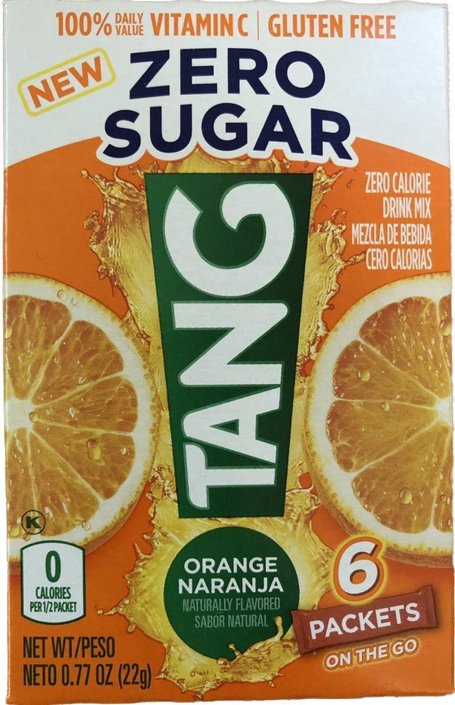 Tang On The Go! Orange Naranja C-vitamin Mix 6 nemme åbne pakker (pakke med 4)