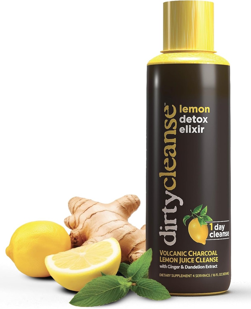 Lemon Detox med vulkansk kul med Ginger og Mælkebøtte Extract, 4 portioner