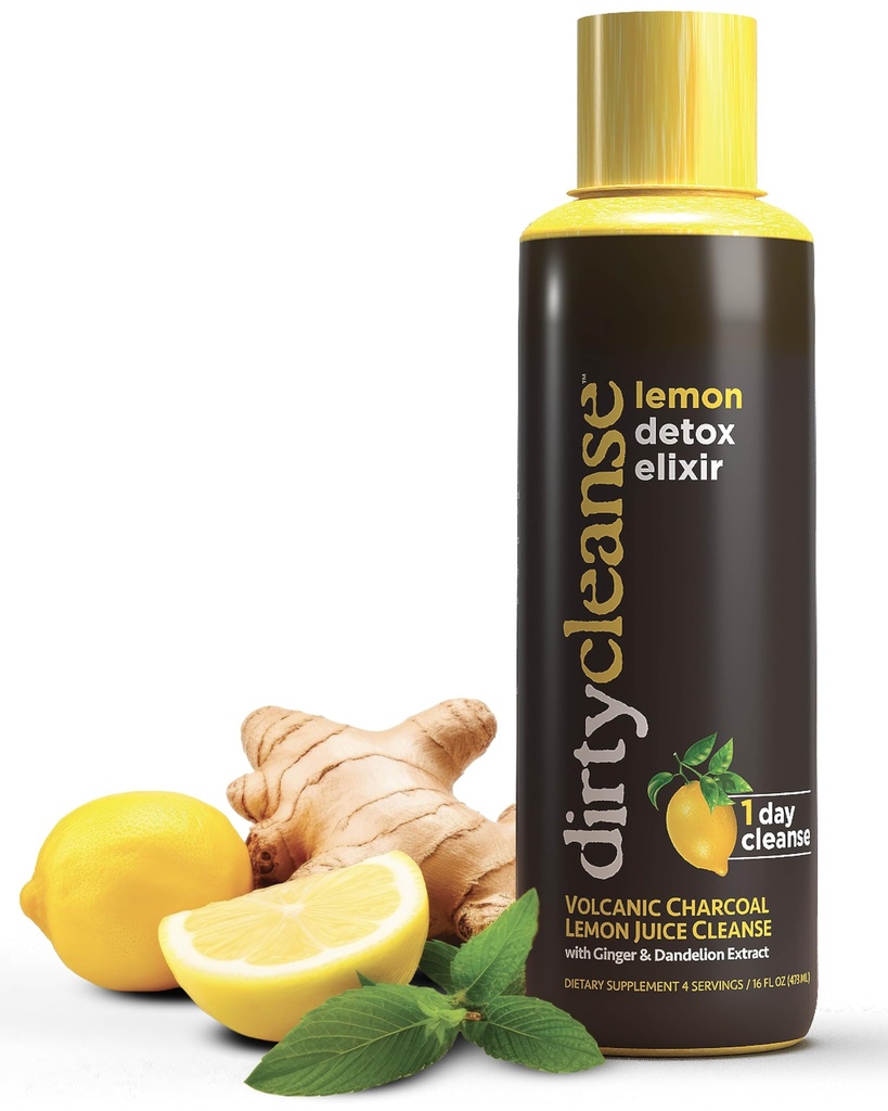 Lemon Detox med vulkansk kul med Ginger og Mælkebøtte Extract, 4 portioner