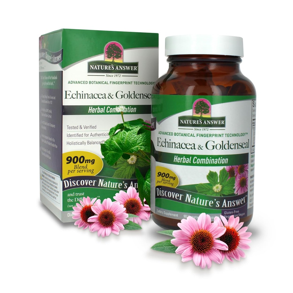 Naturens svar Echinacea & Goldenseal; Kosttilskud 124; Understøtter et sundt immunsystem
