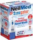 NeilMed Sinugator Cordless Pulserende Nasal Wash Kit med én vandingsenhed, 30 Premixed Packets og 3 AA batterier (pakke med 1)