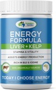 GRASSLAND NUTRITION Græs Fed Oksekød Lever med Wild Harfted Kelp 100% Organisk / Halal Sourced 2- in-1 Energiformel - Natural B12, Jod, Iron & Vitamin A (180 kapsler)
