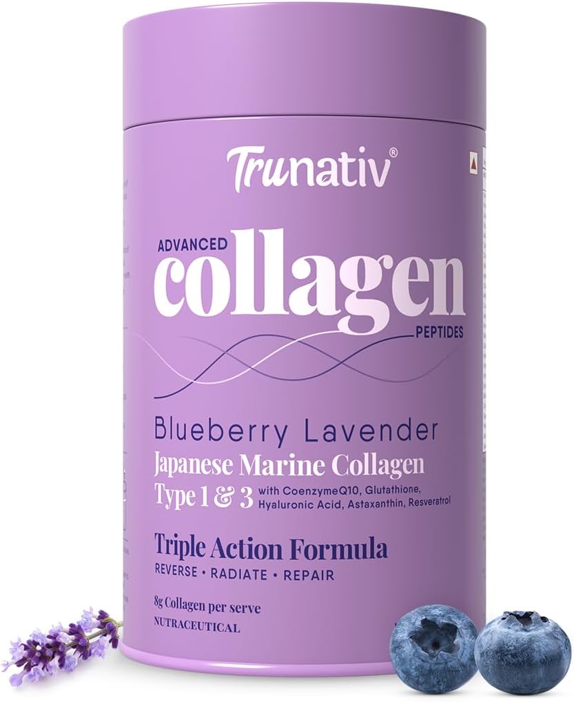 Avanceret japansk Marine Collagen pulver Buddy 124; Type 1 og 3 Buddy 124; Kosttilskud til kvinder og mænd med hyaluronsyre Buddy 124; Understøtter hud glow, hårvækst, og neglestyrke Buddy 124; Blåbær Lavender (200g)