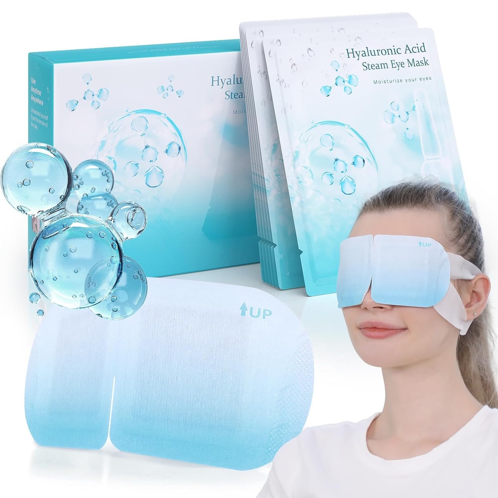 LC- dolida 14 Pakker Hyaluronsyre Steam Eye Mask Opvarmet Eye Mask for tørre øjne Disable Self Opvarmning Eye Steam Mask for søvn Spa Travel Business Trip Kosttilskud Afslapning Gaver til kvinder, Mænd