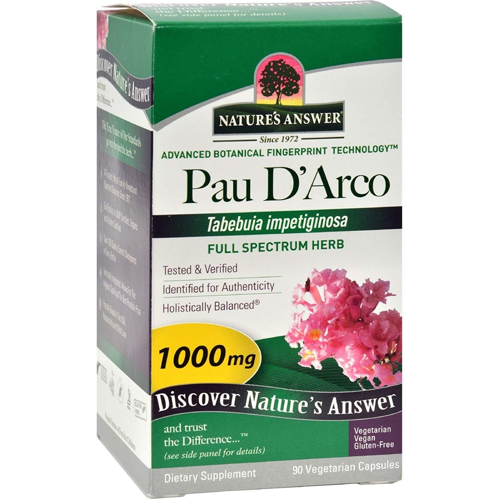 Nature's Answer Pau D' Arco Supplement Capsules 90 Count | Promotes Healthy Gut Flora | Natural Immune Support Booster