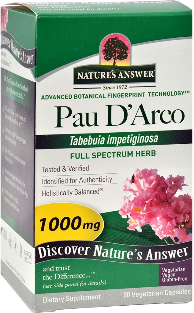 Naturens svar Pau D 'Arco supplement kapsler 90 Grev 124; fremmer sund Gut Flora