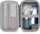 Astma Inhaler sag Portable Nebulizer og Spacer Opbevaring for børn og voksne - Rejsebæresag for Masker, Inhaler Holder (GREY)