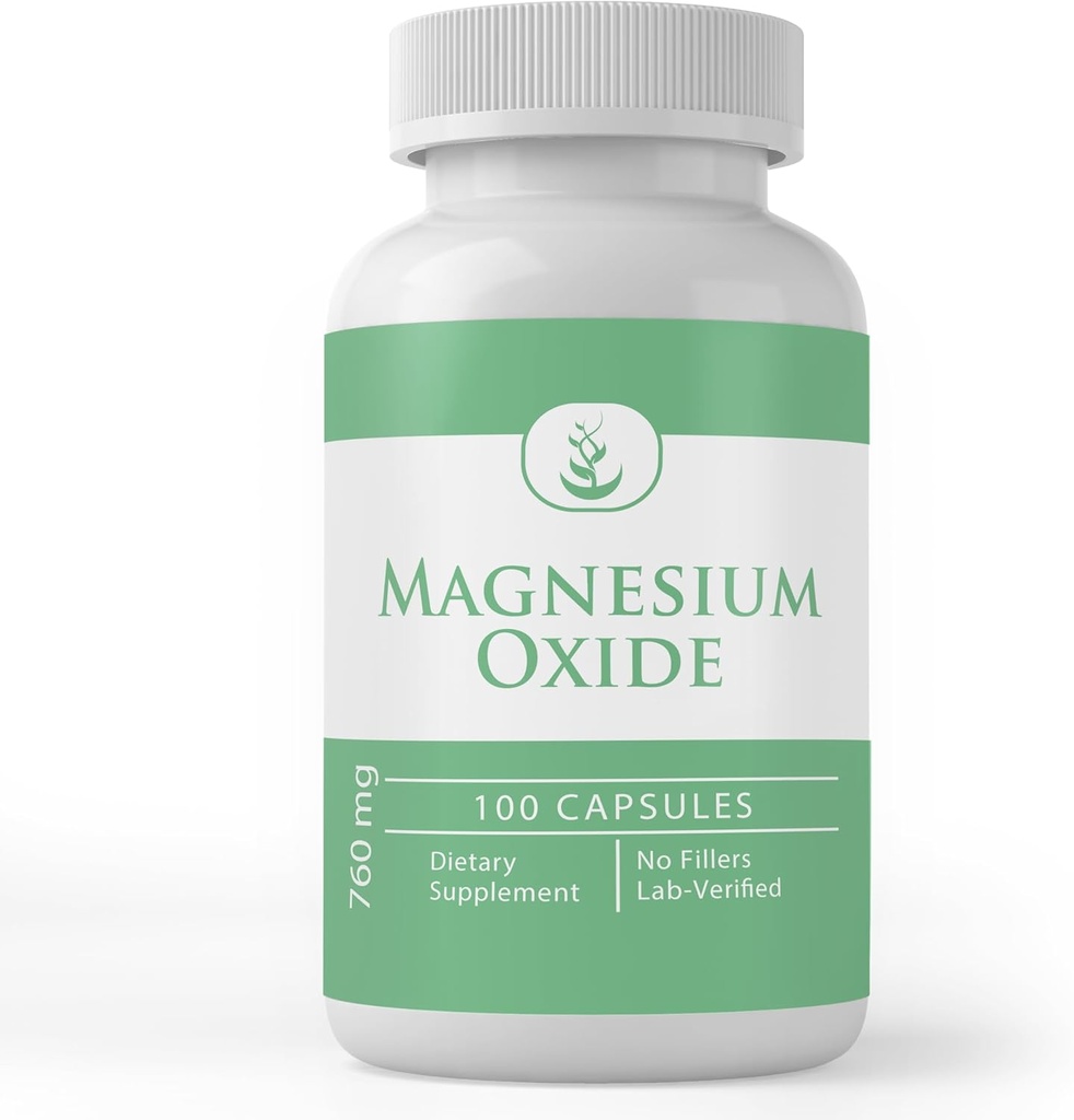 Pure Original Ingredienser Magnesium Oxide, Altid Pure, Ingen Additiver eller Fyldere, Lab Verified (100 kapsler)