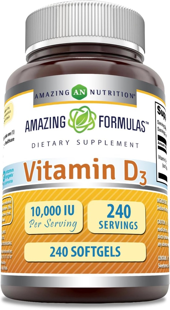 Amazing Formulas Vitamin D3 (Cholecalciferol) Supplement: 124; 10.000 IE