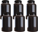 Company Plastic Pill Flaske (6 Pack) Dark Amber Container med sort låg, 500cc Kapacitet