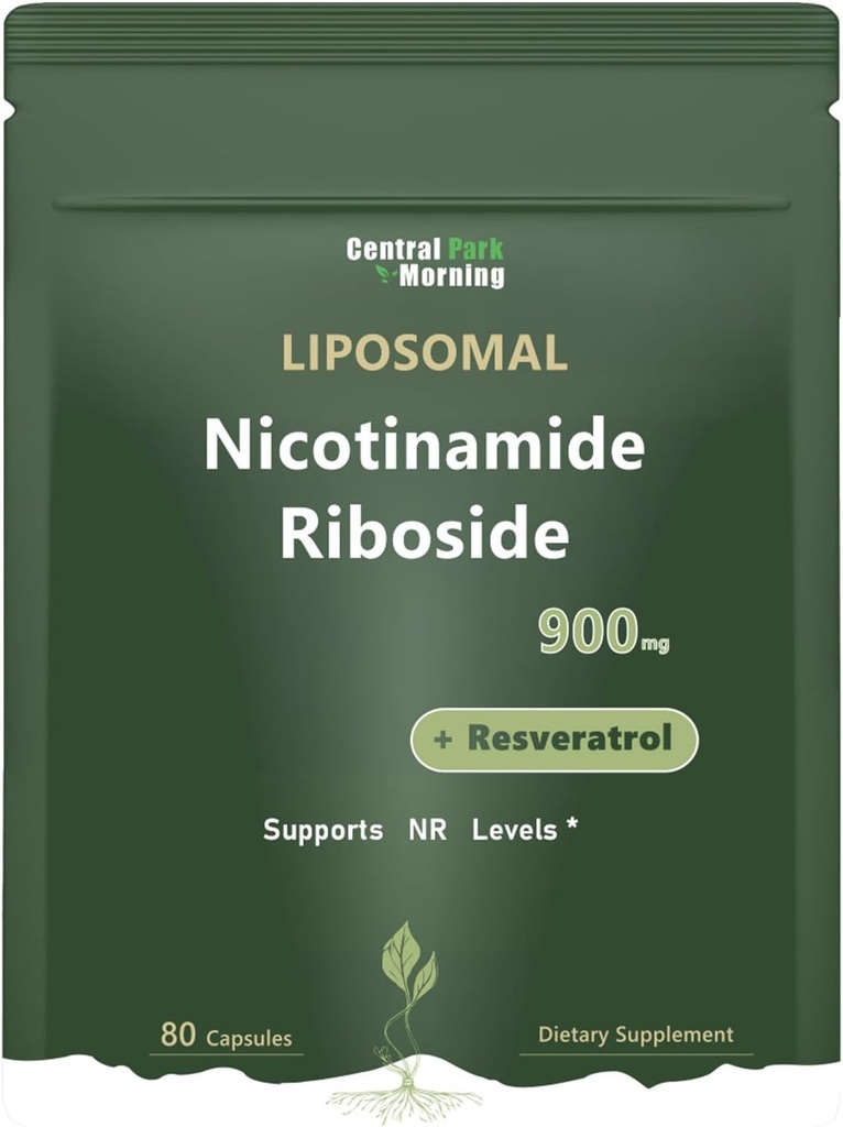 Liposomal Nicotinamid Riboside Supplement, Nicotinamid Riboside Resveratrol 900mg for anti- Aging, Energy, 80 kapsler,