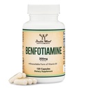 Benfotiamin 300mg Servering (Tredjeparts testet, 120 kapsler, 150mg Per Cap) Non-GMO, til Boost Thiamin B1 Niveauer (Mere Absorbable Than Thiamin, Fat Opløselig) ved Double Wood