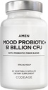 Amen Mood Probiotic Supplement 51 Millioner CFU - Organic Prebiotics and Probiotics - Acidophilus Probiotiske piller, fibre - Mood Organic Ashwagandha, blåbær - Vegan & Non- GMO - 60 Kapsler