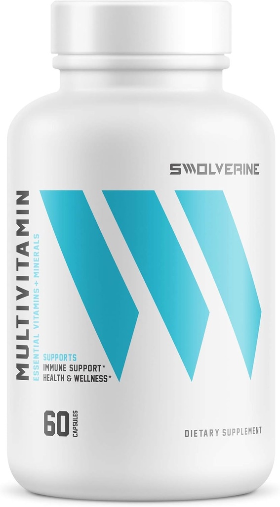 Swolverine Multivitamin MSD 124; Forbedret vitaminer og mineraler Capsule, Magnesium, Zink, Chrom, Iron, Calcium, Biotin, (30 Servere)
