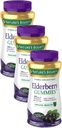 Nature 's Bounty Elderberry Gummies, Kosttilskud, Understøtter immunsundhed, Indeholder vitamin A, C, D, E og zink, 100 mg, 70 Gummies (Pack of 3)